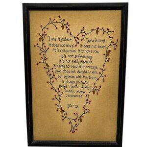 Embroidery Framed Wall 1 Corinthians 13 Love Verse Wedding Countrycore Gallary
